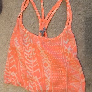 Charlotte Russe cropped shirt coral